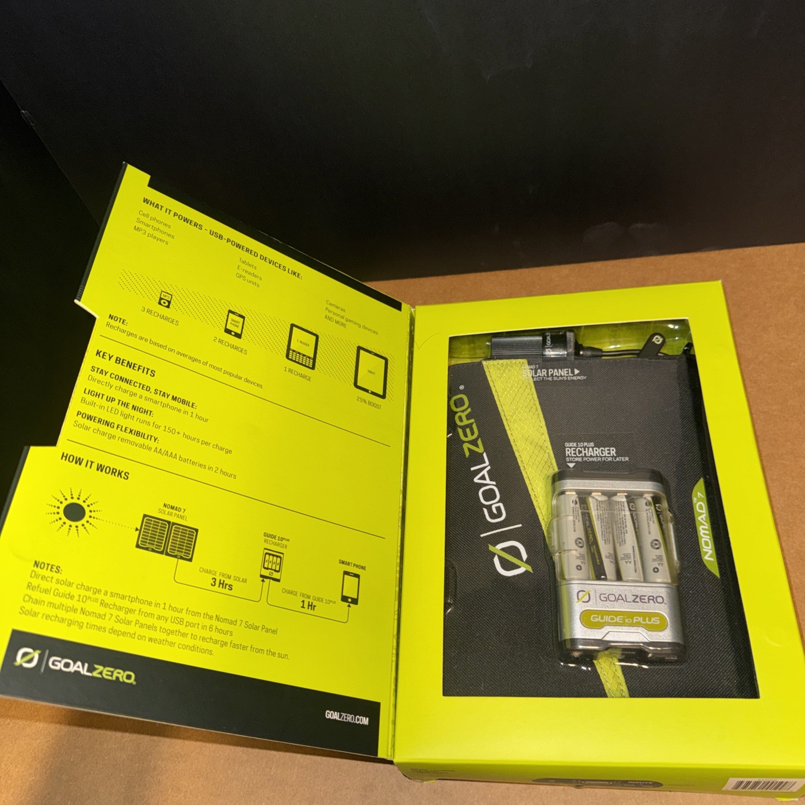 Goal Zero Guide 10 Plus Ultra-Light Solar Kit Foldable 5V USB Monocrystal