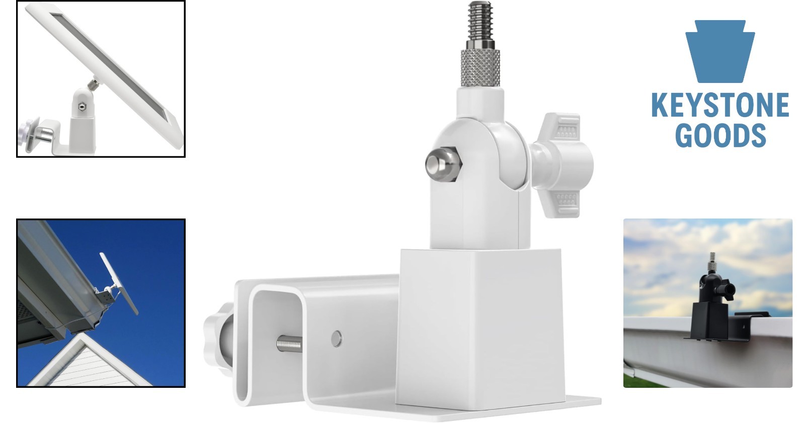 Universal Gutter Mount for Ring, Arlo, Eufy, Wyze & Reolink Solar Panels
