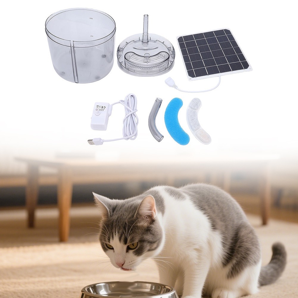 Solar Pet Water Dispenser for Outdoor Animals Including Cats Dogs and Chickens