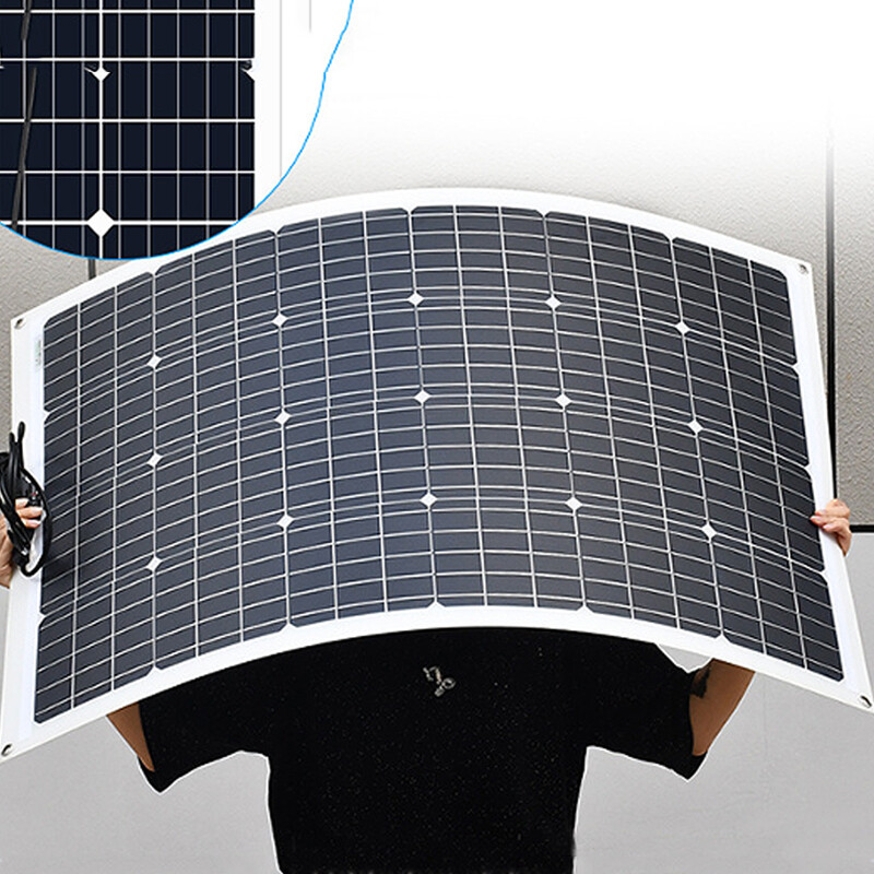 200W 18V Waterproof Flexible Solar Panel For RV Boat Camper Home Battery Charge