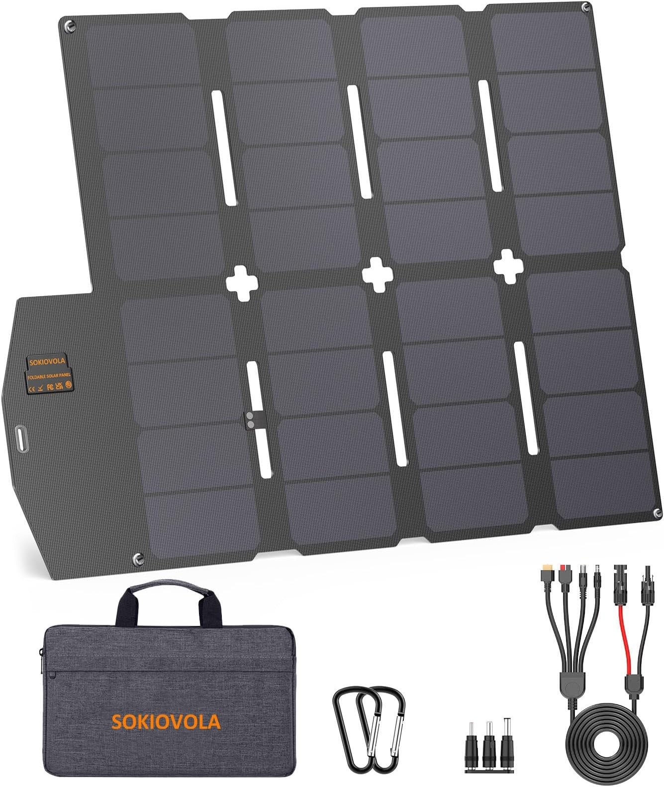 SOKIOVOLA 100W Portable Solar Panel MC-4 Foldable Solar Panel Charger Kits 18…