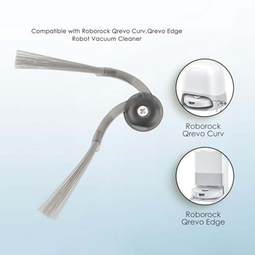 6 Replacement Side Brush Set for Roborock QV35A/QV35S/Qrevo L Grey 92mm
