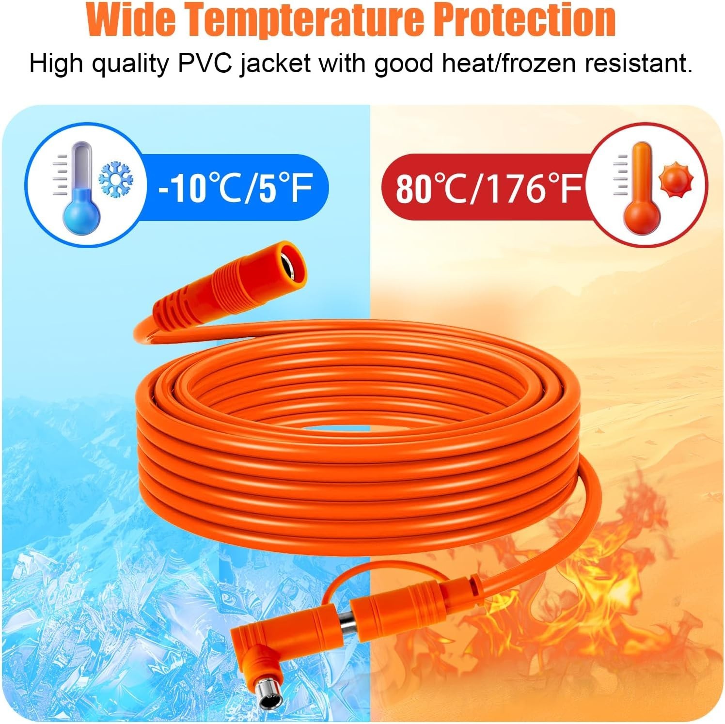 14 AWG Solar Extension Cable 100FT for Jackery, 8mm DC7909 Solar Panel Cable