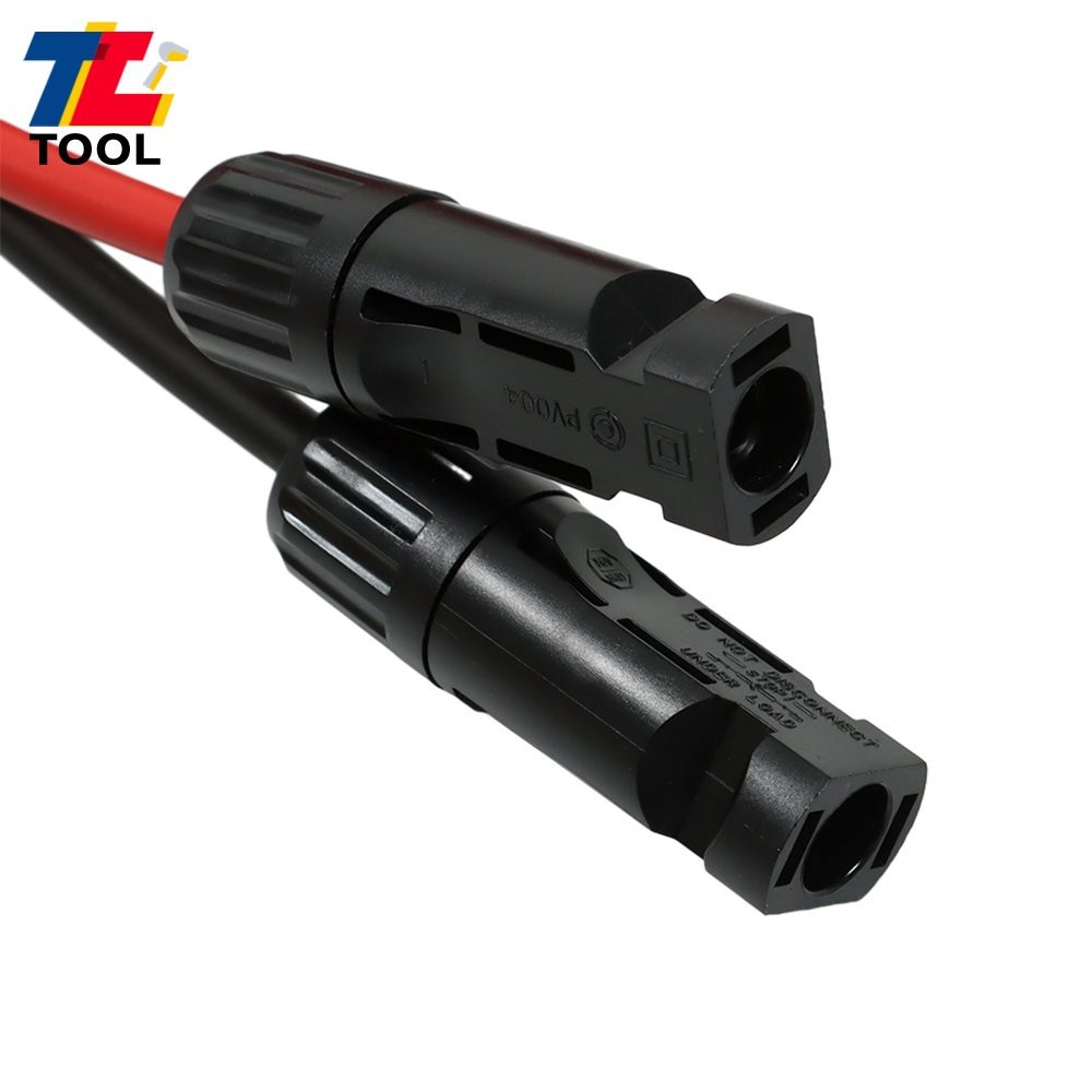 1 Pair 5FT 10AWG Solar Panel Extension Cable Wire Connector Black + Red