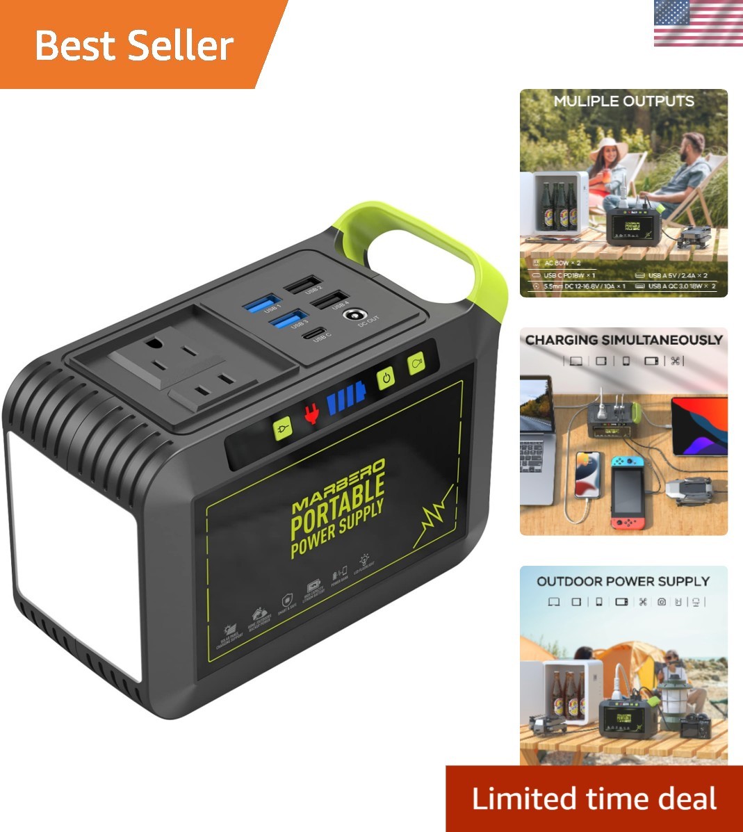 Compact 88Wh Solar Generator – 120W Surge Power Station for Outdoor Activities