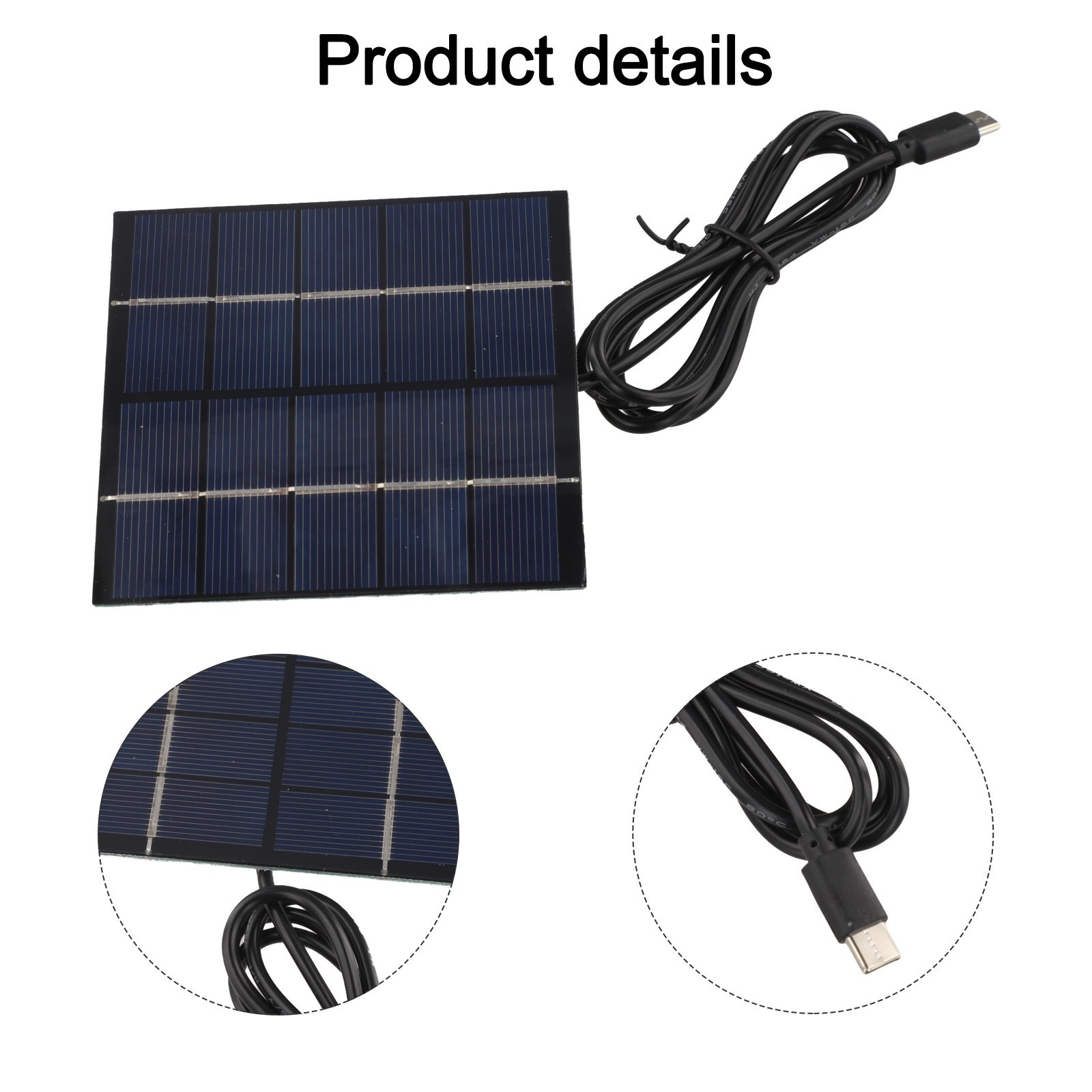 Outdoor Charger 1 Meter USB Cable 1.5W Solar Output Compatible Mobile Devices