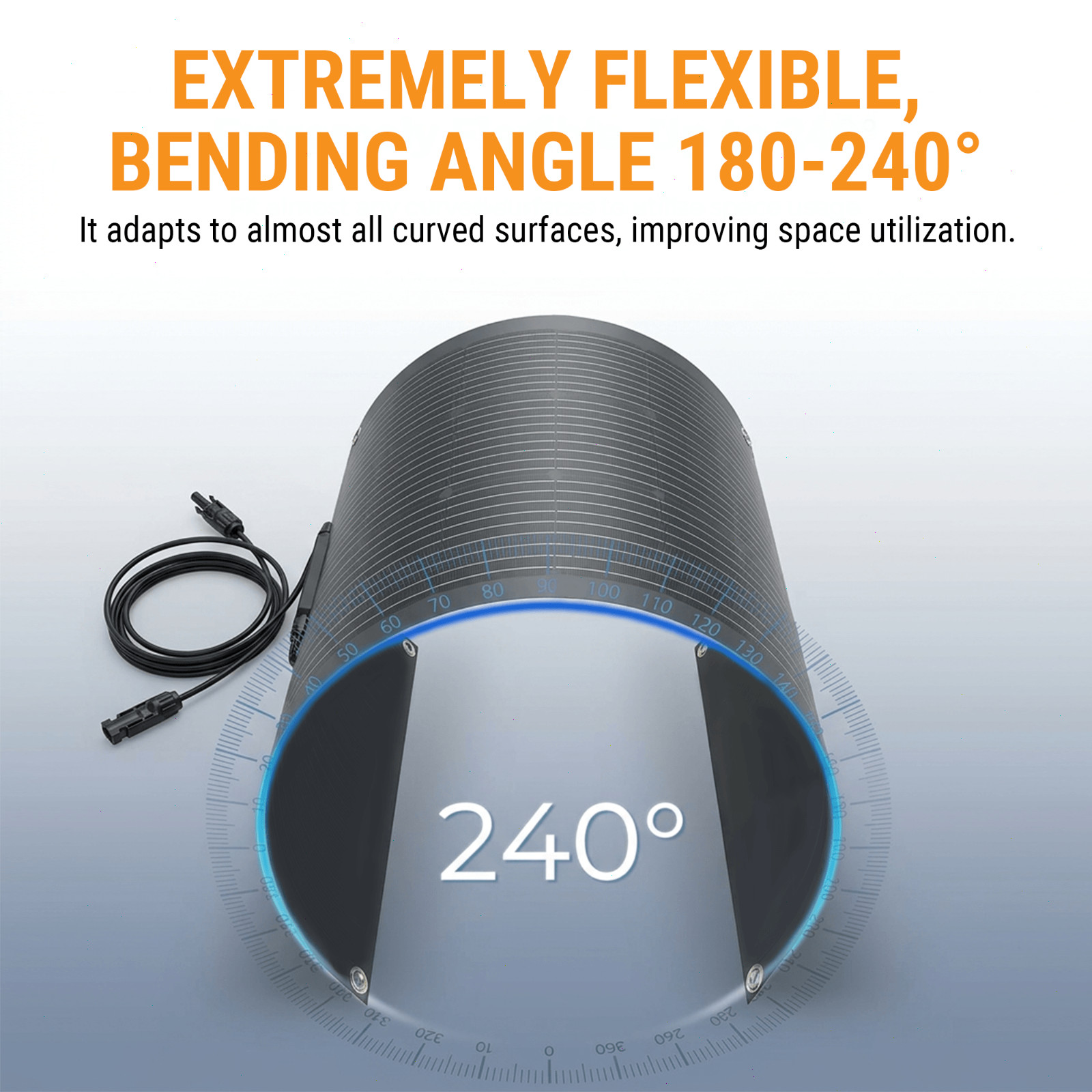 100W Flexible Solar Panel, 23% High-Efficiency Solar Panel Semi-Flexible Panel