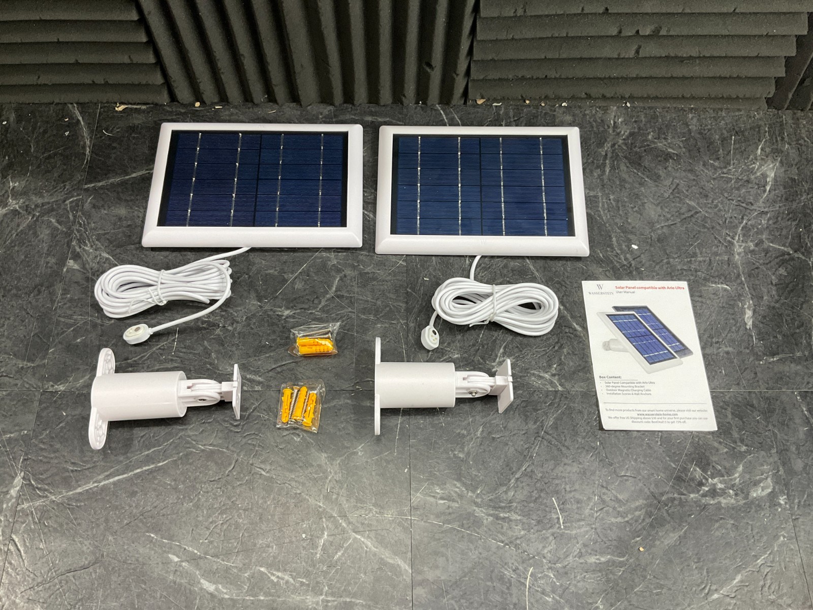 Wasserstein Solar Panels for Arlo Ultra Ultra 2 Pro 3 Pro 4 2 Pack White 6403467