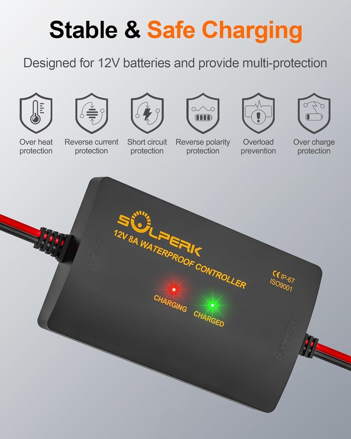 12V 50W Solar Panel Kit, 2pcs 25W Solar Battery Maintainer+Waterproof 8A Cont…