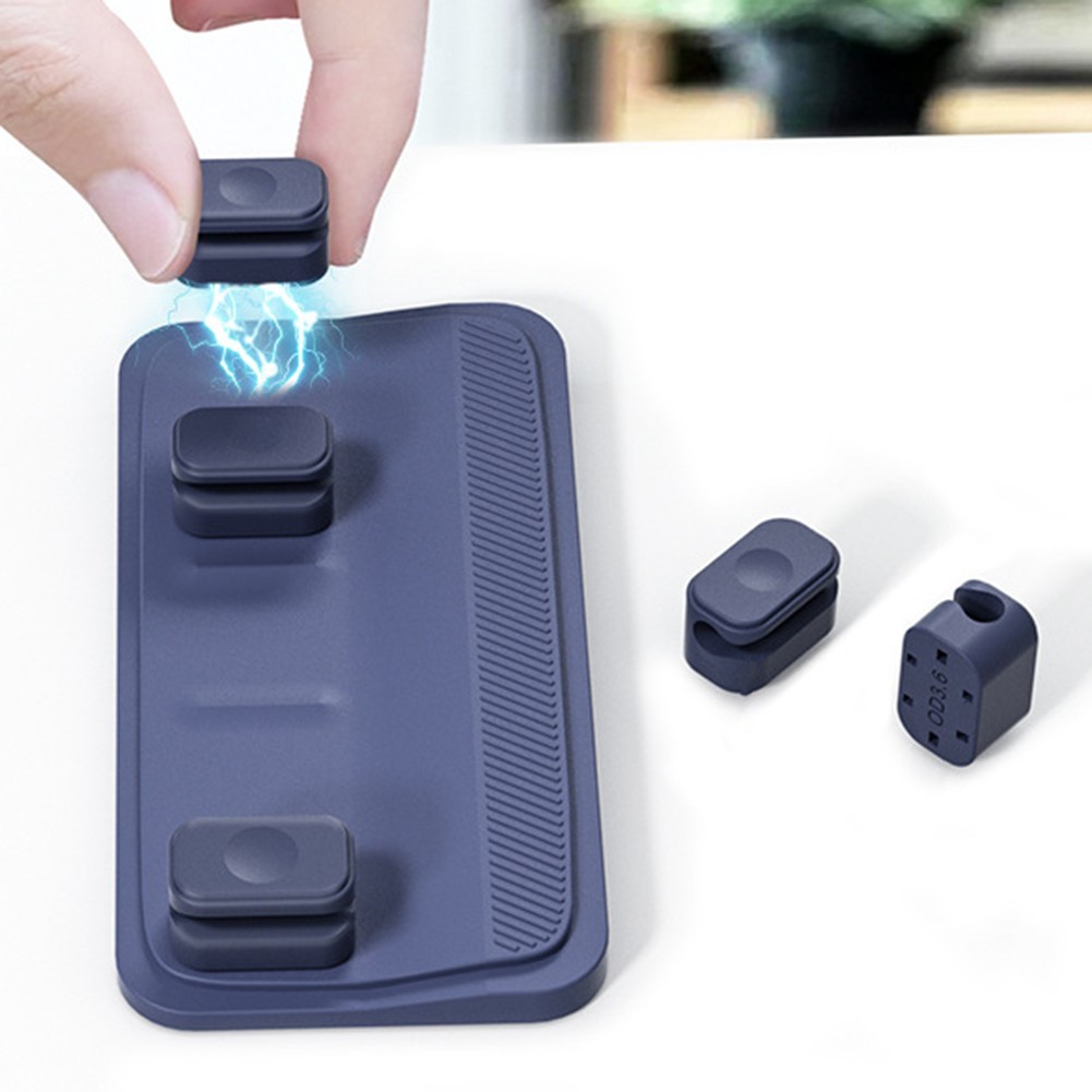 Desktop Magnetic For Cable Tie Solution Featuring Five Organized Clips