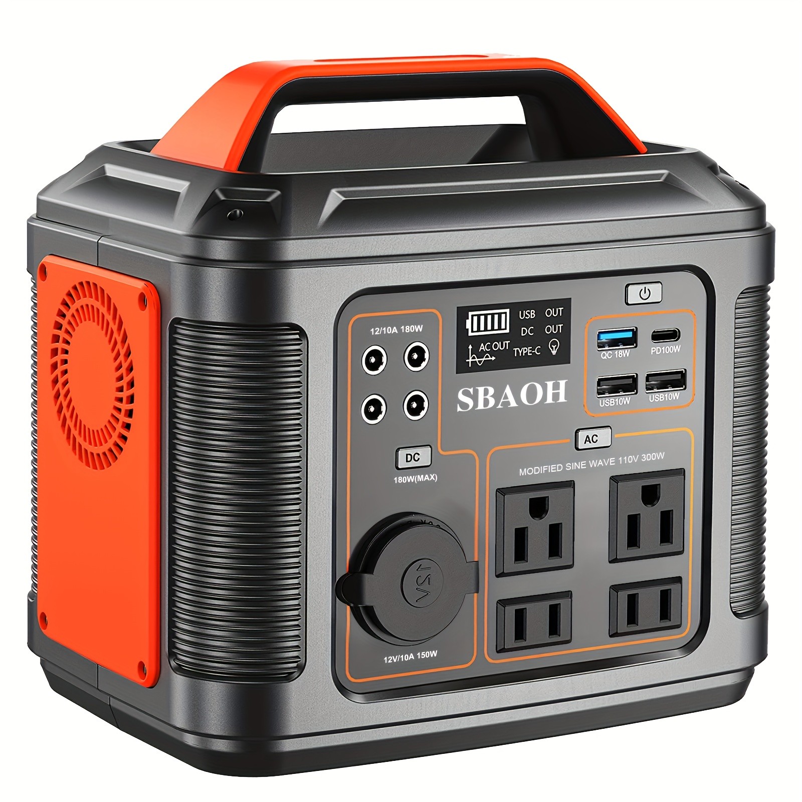 300W portable, 296Wh 8000mAh solar generator, equipped with a 60W solar panel.