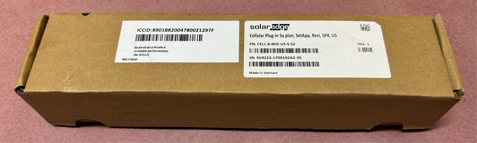 SolarEdge Cell-B-RO5-US-S-S2 Cellular Plug In 5y Plan, SetApp, Resi, SP4, US