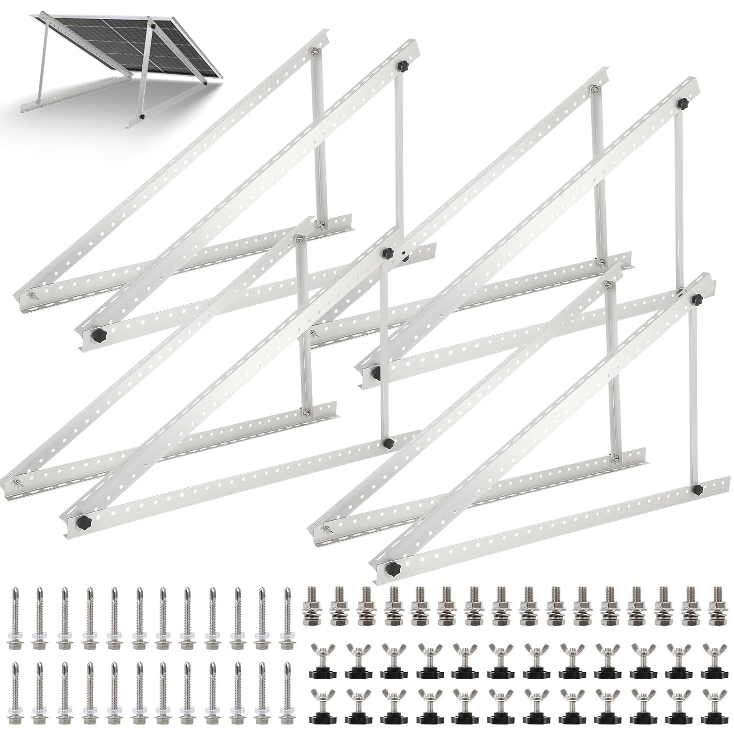 4 Sets 45Inch Solar Panel Mounting Brackets, 0 to 90? Adjustable Solar Panel Mou