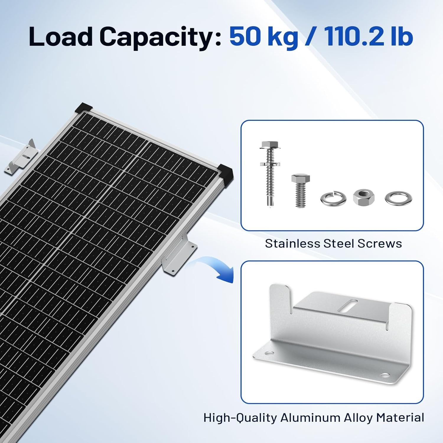 Solar Panel Z Mounting Brackets With Stainless Steel Fixings For RV Camp Roof US