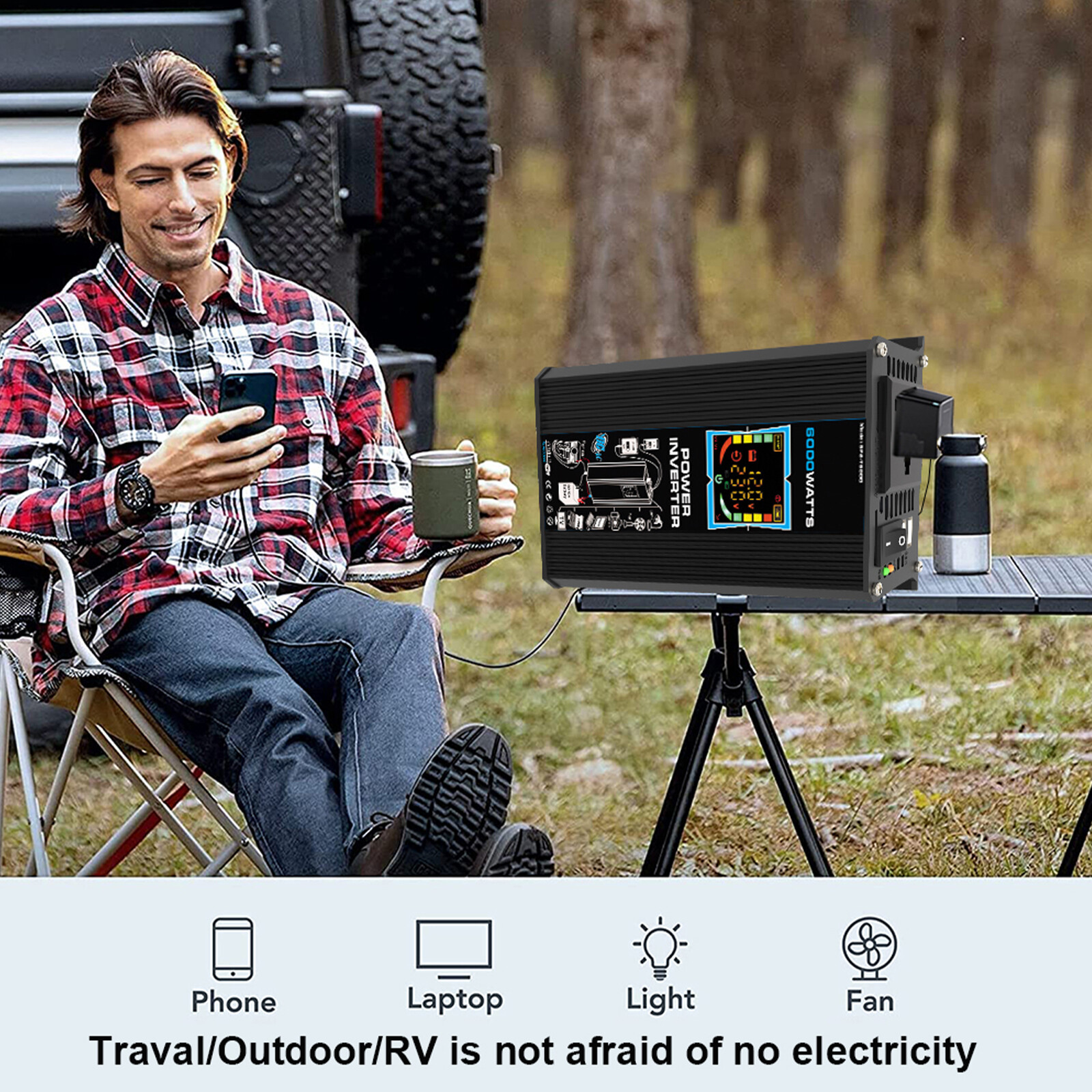 6000W Inverter DC 12V to AC 110V / 220V Vehicle Solar Power Inverter For Disple