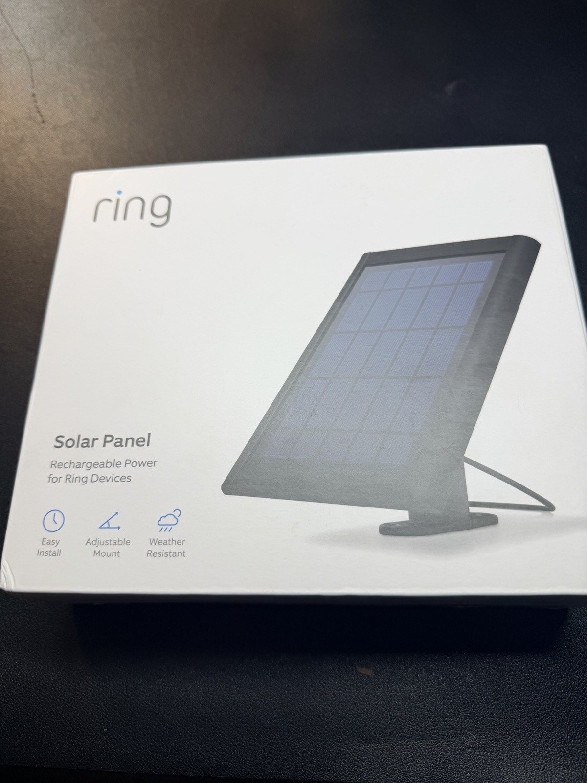 New Ring Rechargable Power Solar Panel Black