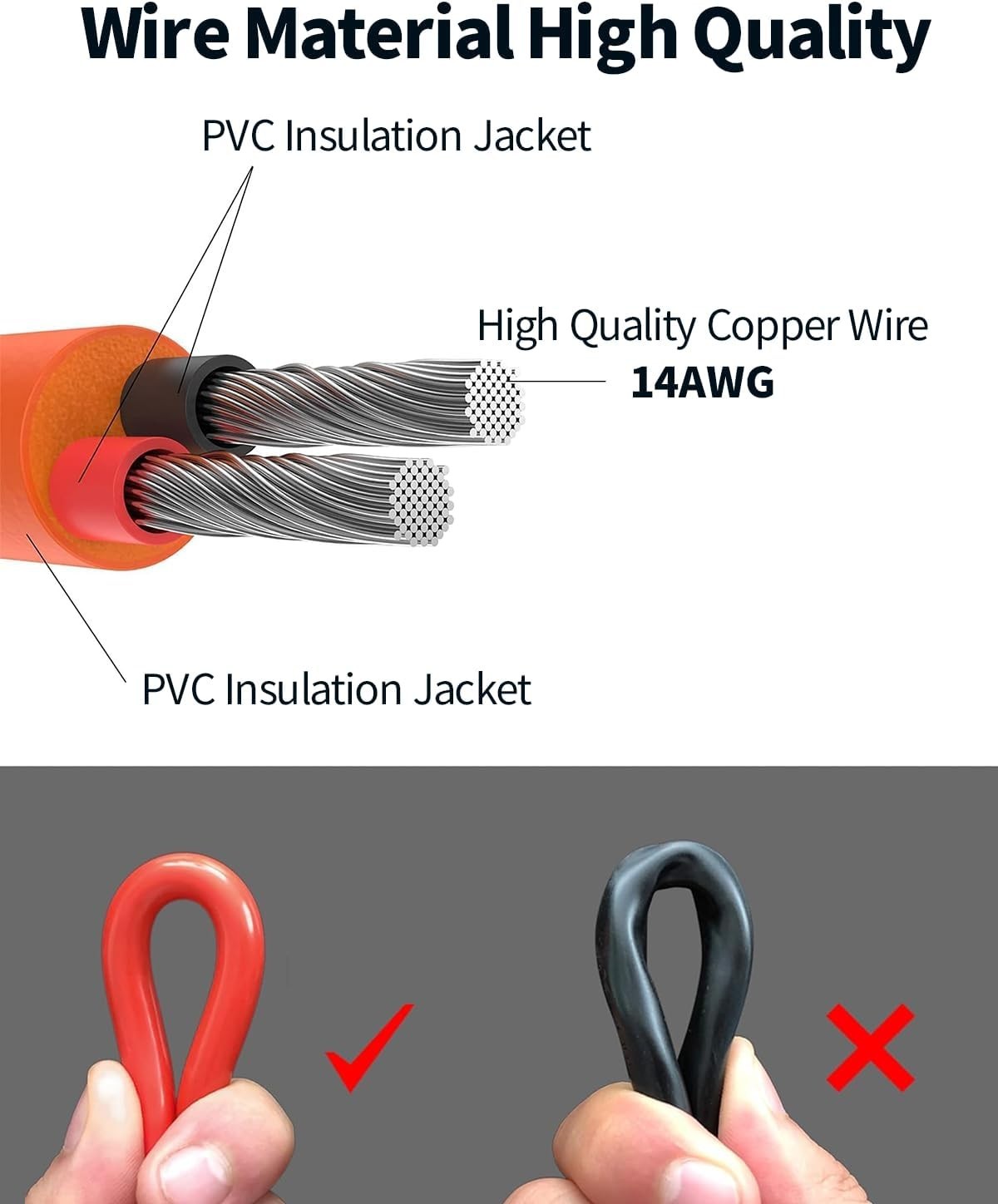 8mm Extension Cable 14AWG for Solar Generators 20FT 6M, DC7909 Solar Panel Ca…