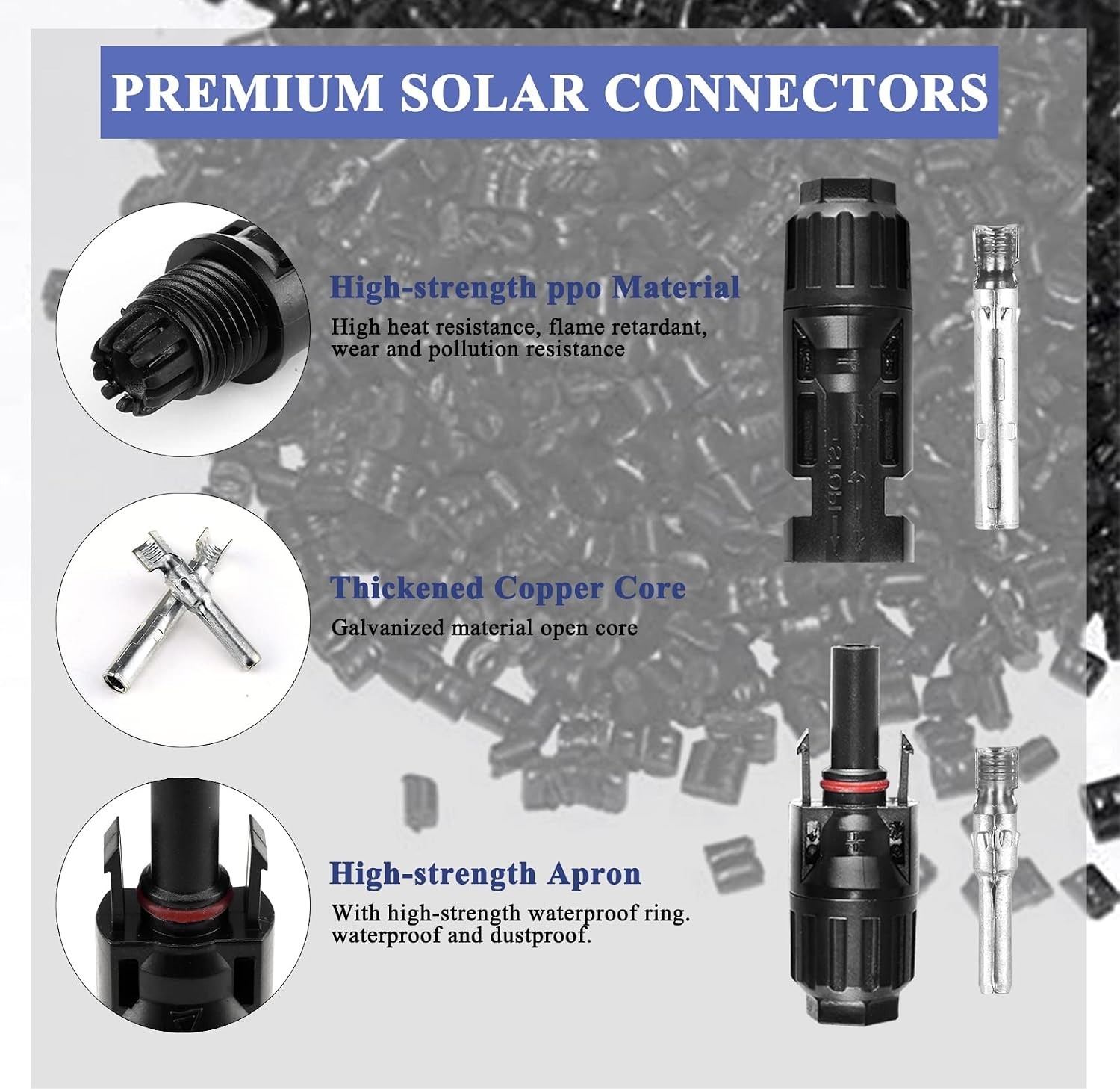 22 PCS Solar Panel Connector Kit – 10 Pairs Connectors, 2 Spanner for Solar P…