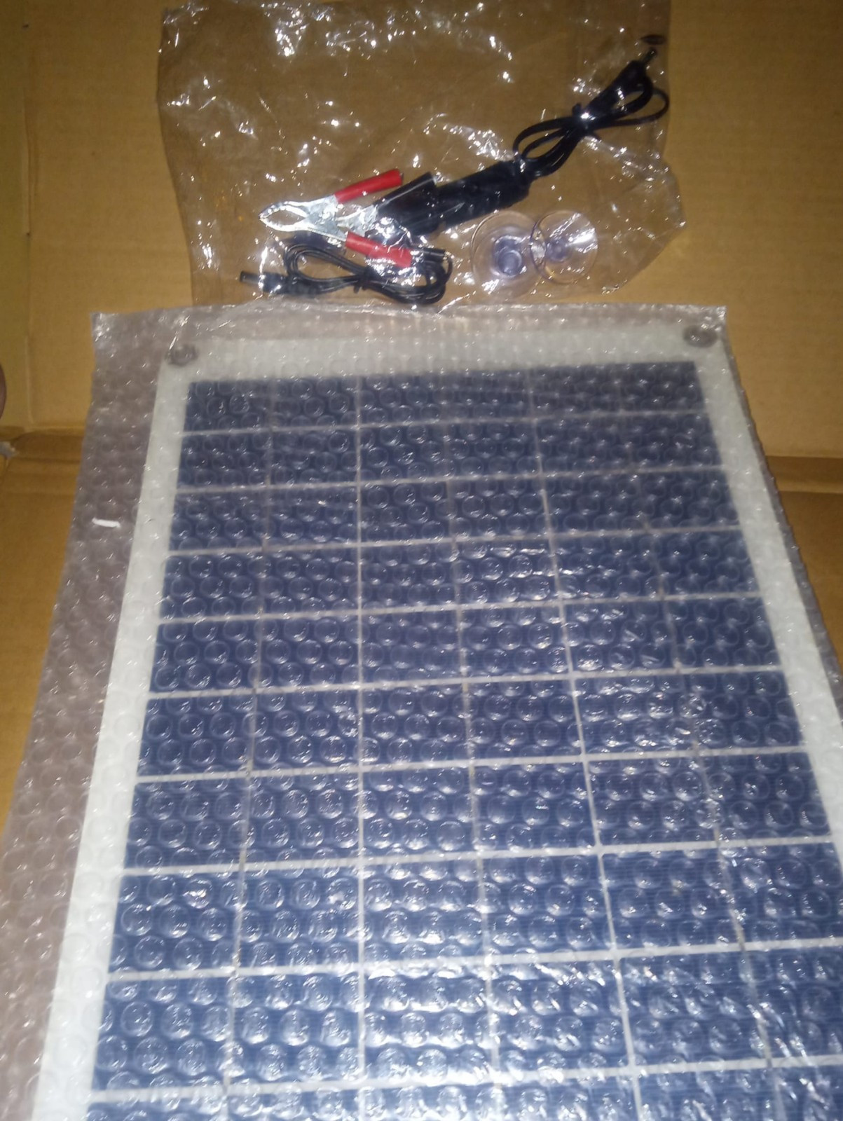 Portable Rigid Solar Panel Kit Outdoor Camping Hiking Black Silver