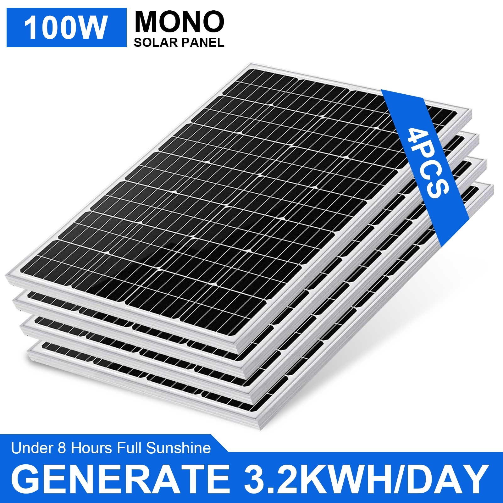 Solar Panel PV Module 400 Watt 12 Volt Monocrystalline Home RV Camping Rooftop
