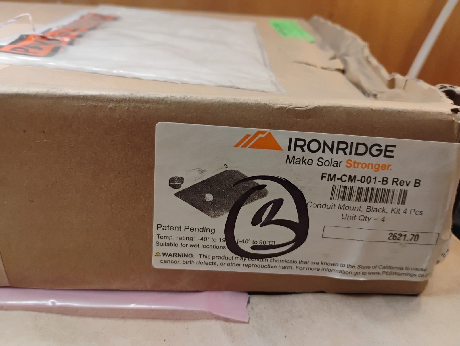 3 Pack of Ironridge Solar FM-CM-001-B Black Conduit Mount, 3/4 to 1″ EMT Conduit