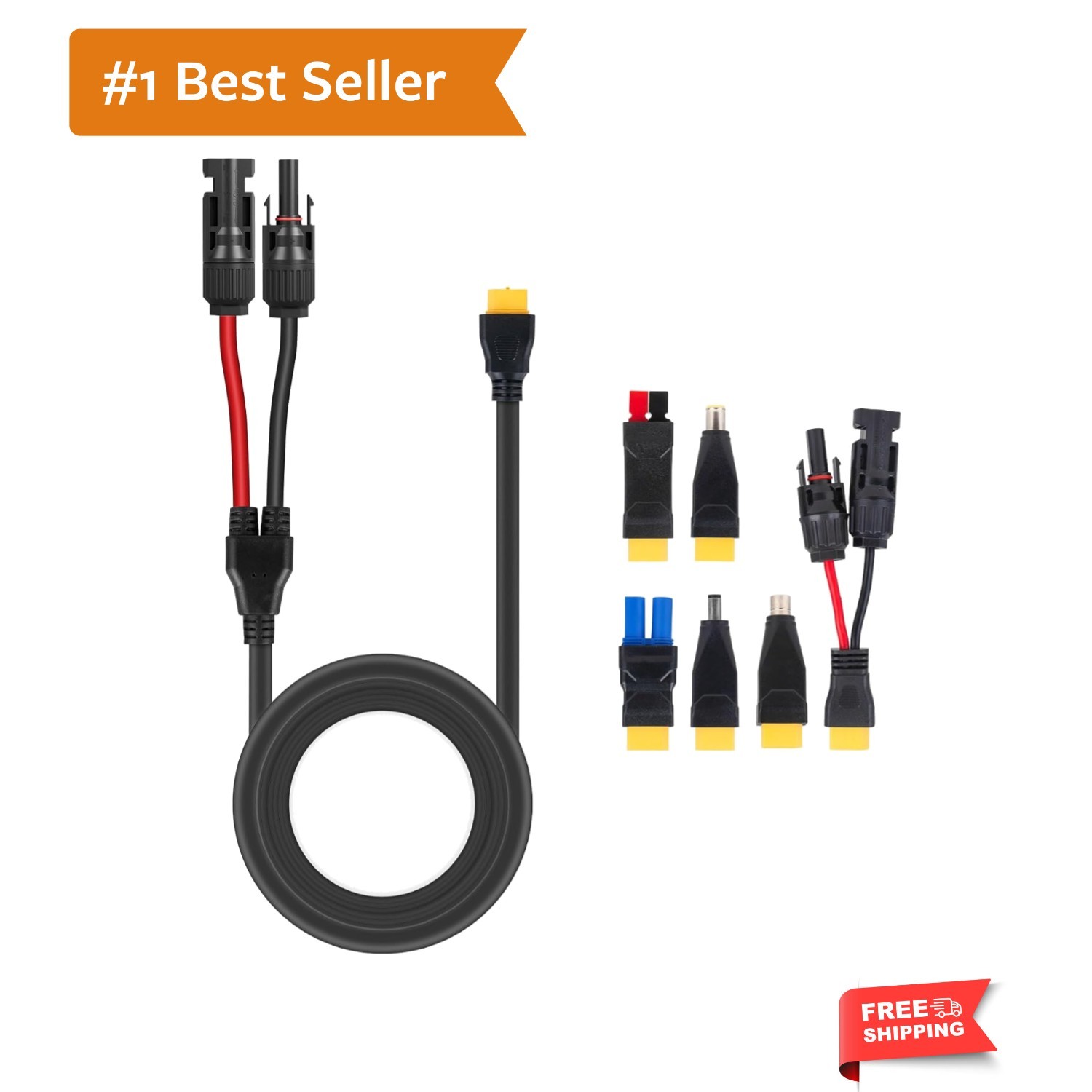 Solar Panel Connector Kit 6 in 1 Cable Solar Connector 14AWG Heavy-Duty Cable…