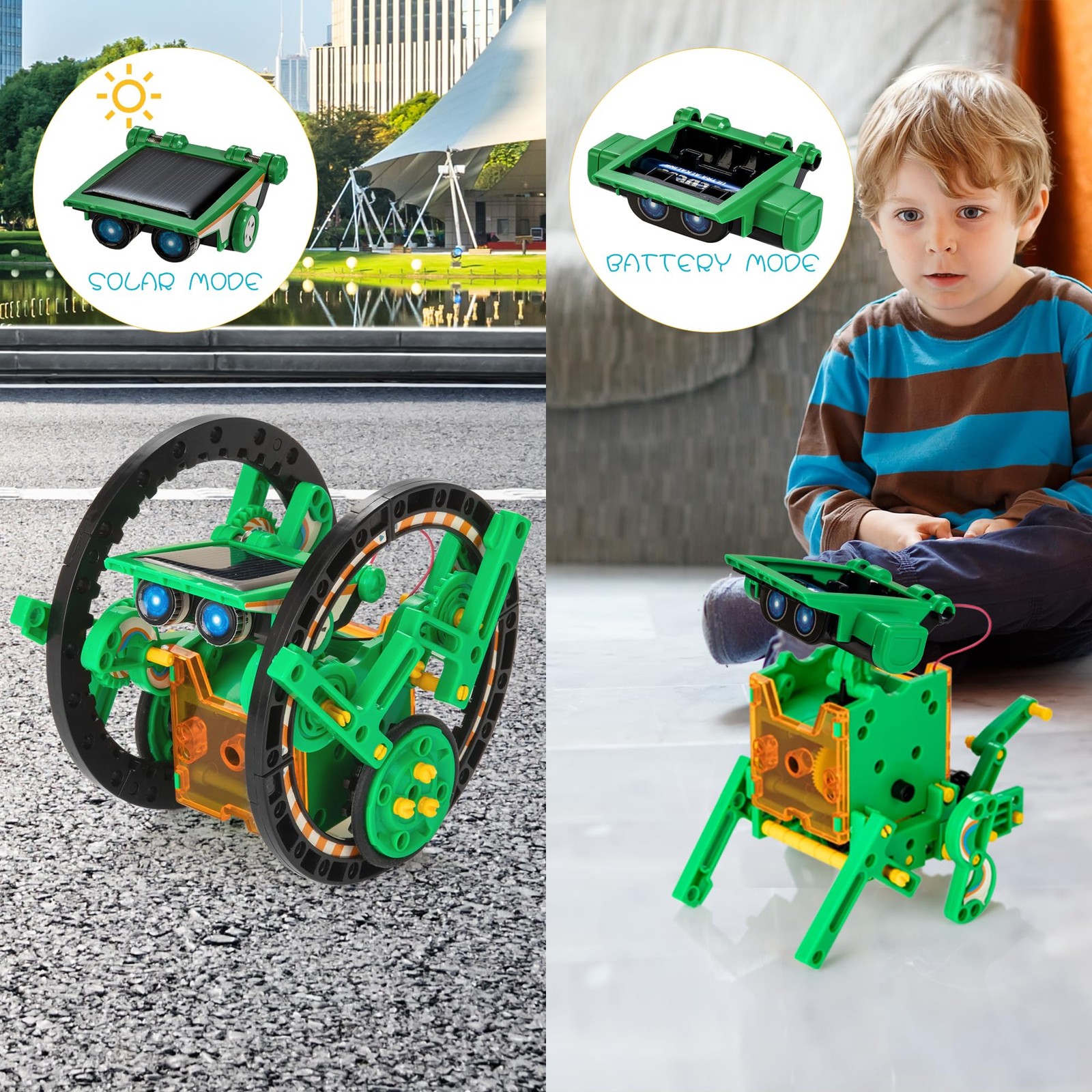 Solar Robot Kit for Kids, 14-in-1 Educational STEM Science Toy, Solar Power Buil