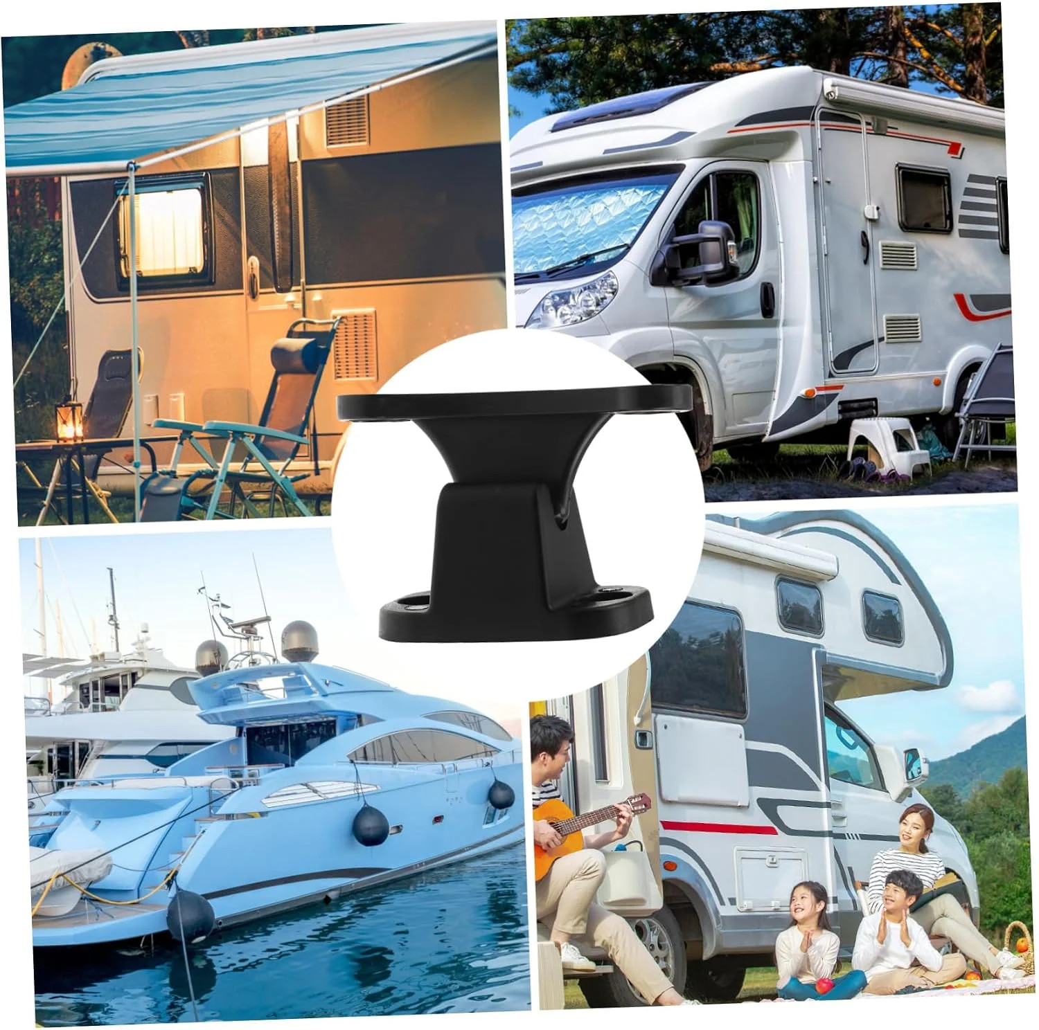 2pcs RV Door Holder Black T-Shaped Nylon Retainer Kit Camper Door Latch Stop Cat