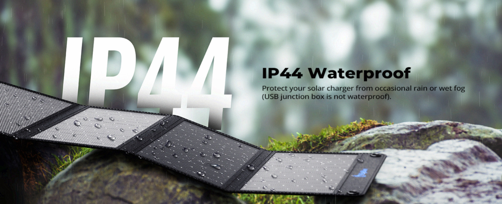 28W Portable Solar Charger, Dual USB-C/USB-A for Camping, Hiking, Phones & GPS.