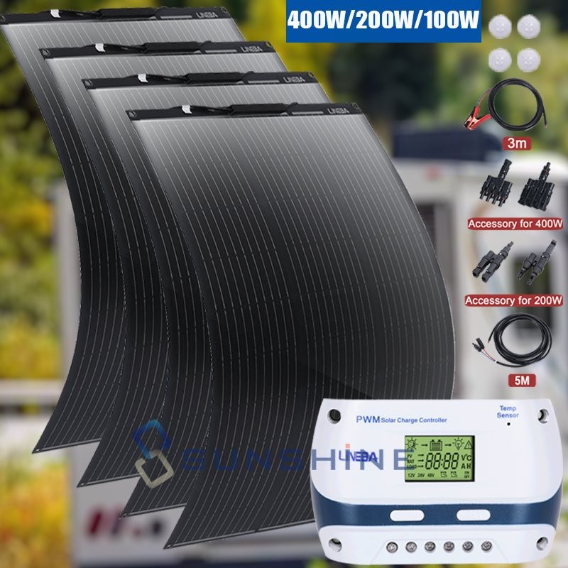 Flexible 400W Solar Panel 23.4% High Efficiency Ultra-thin Solar Modules for RV