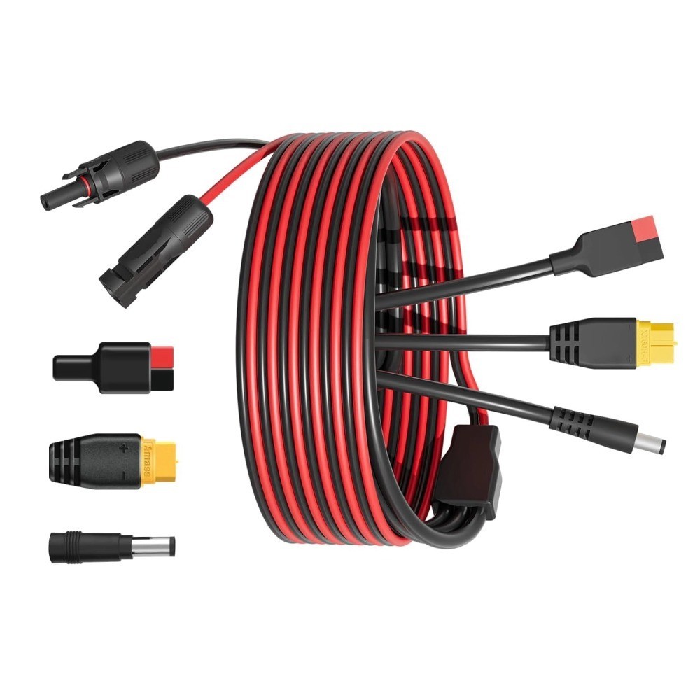 Solar Charge Cable Adapter 3-in-1 for XT60, DC5521, Anderson (2.5M/8.5Ft)