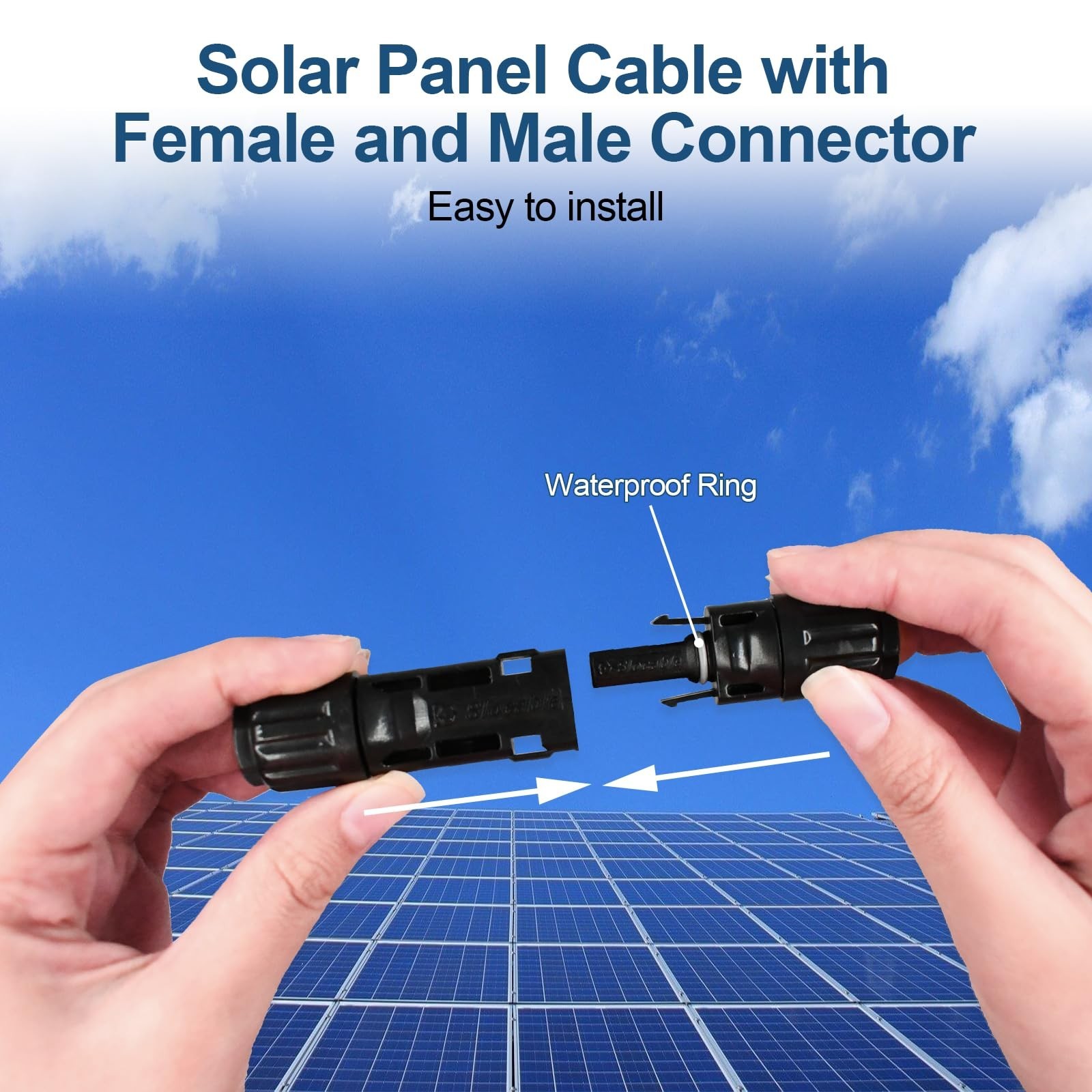 Witproton 8AWG 20FT Solar Extension Cable 70A IP68 Connectors