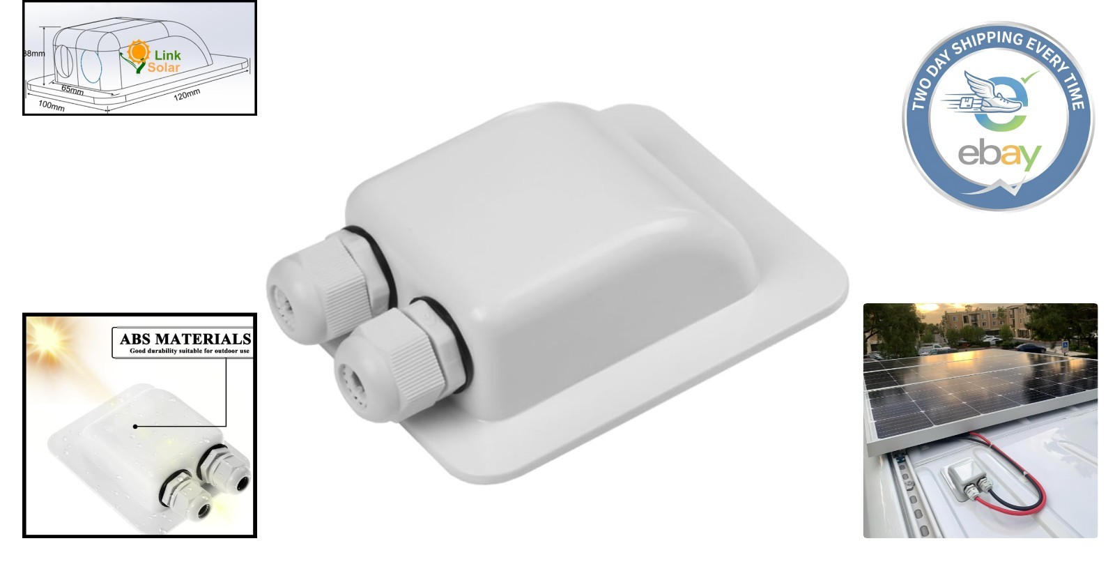 Lightweight Weatherproof ABS Double Cable Entry Gland for Solar Energy Solutions