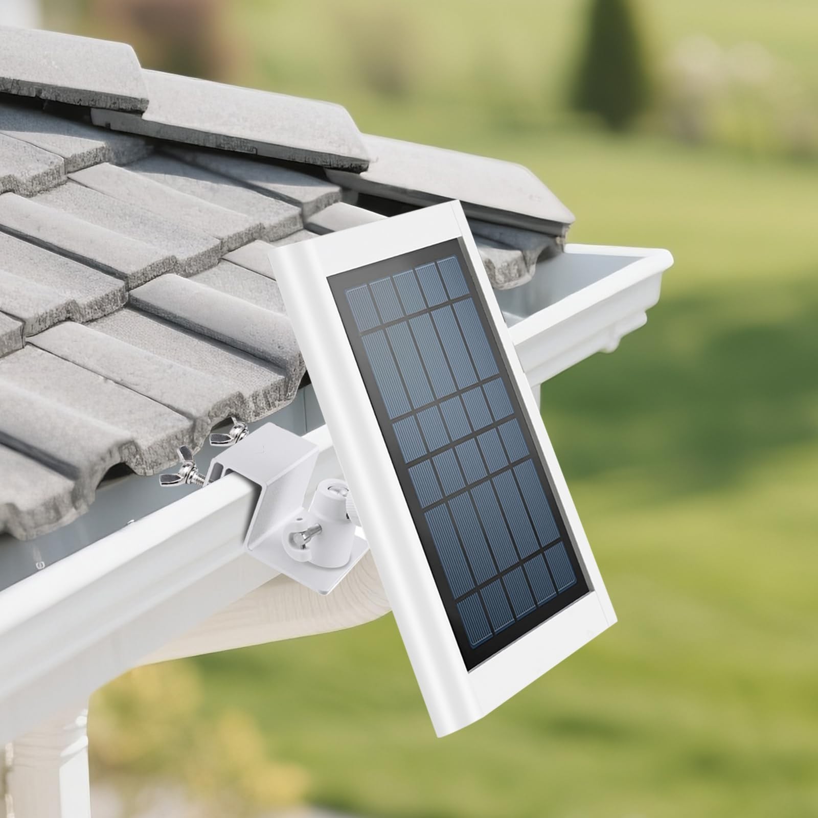 2-Pack Solar Panel Gutter Mount Bracket, No Drill, 360° Rotation, Weatherproof,