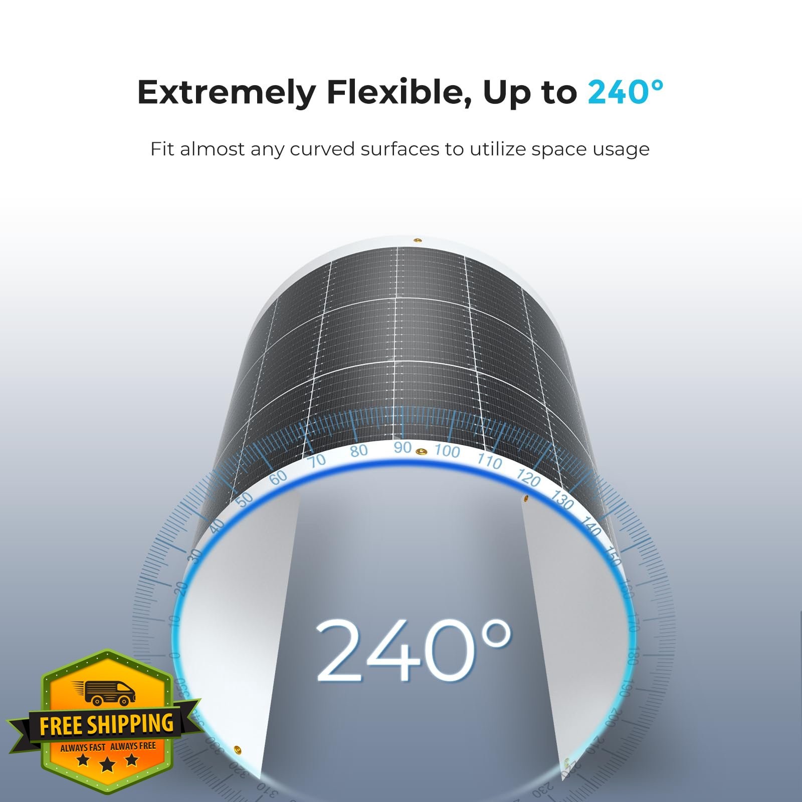 Renogy 100W Flexible Solar Panel Black/White
