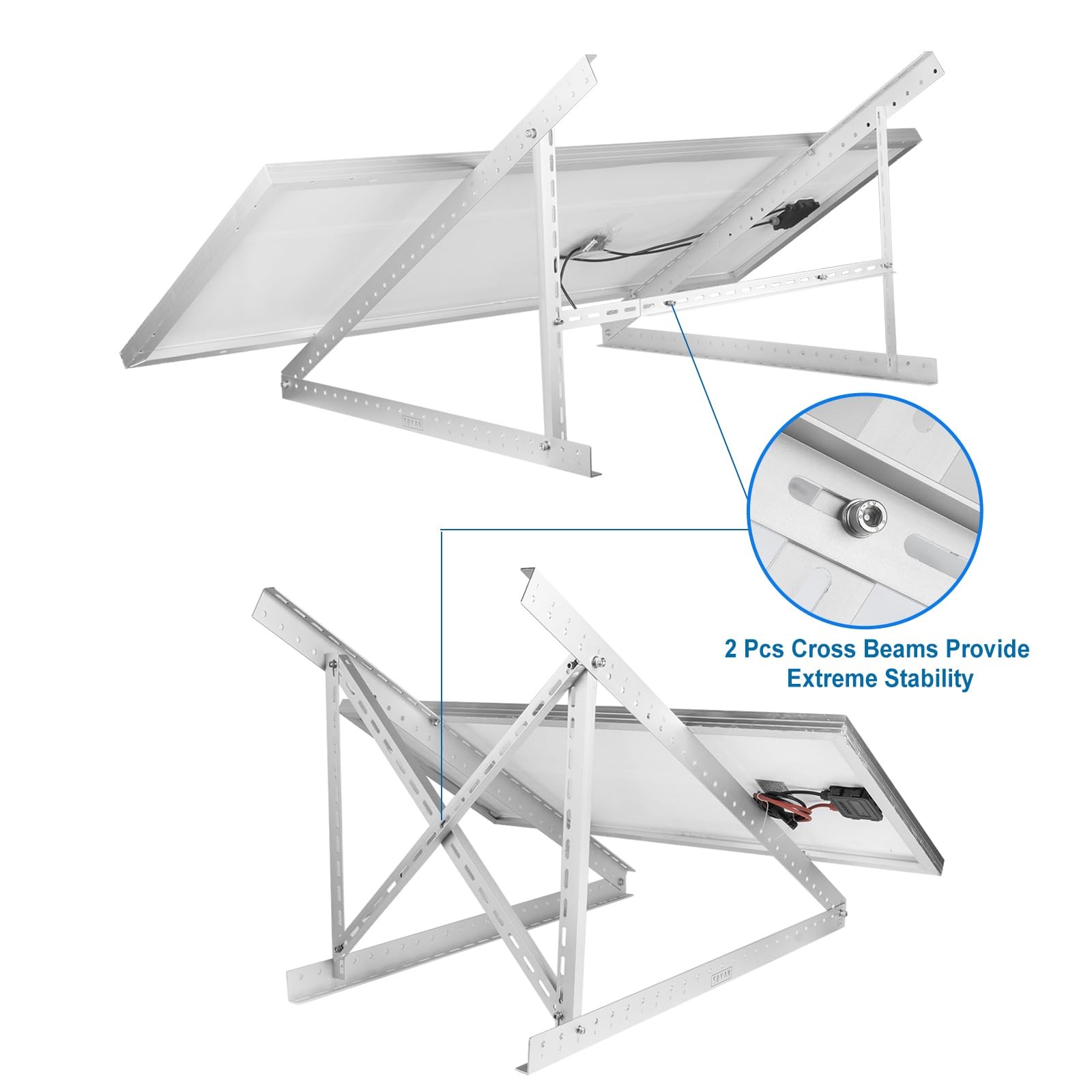2 Sets 45″ Solar Panel Mount Brackets for 100-400 Watts Solar Panel with Enha…