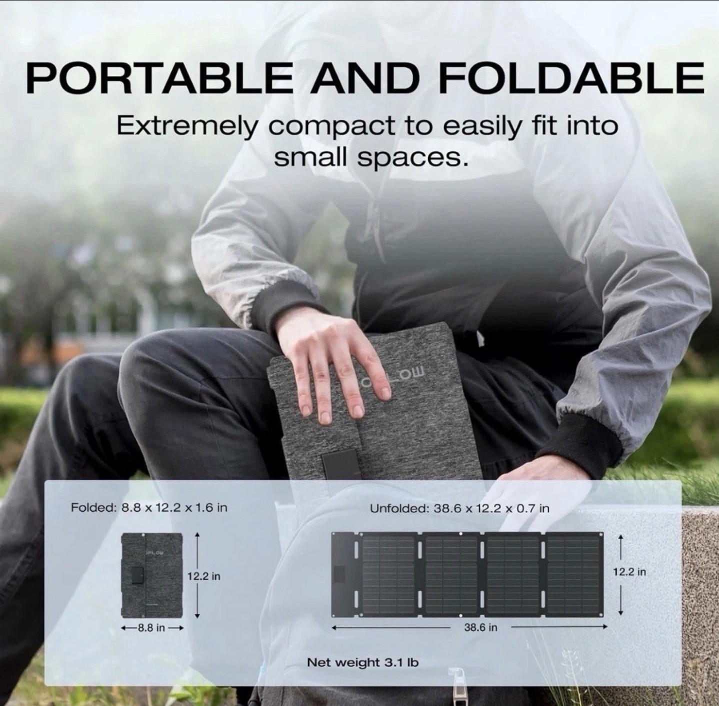 EF ECOFLOW 45W Portable Solar Panel with Type-C, 25% Conversion Efficiency IP68
