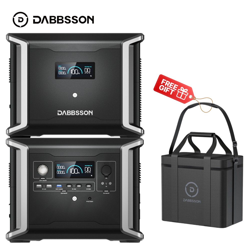 Dabbsson 3030Wh 1200W Power Station Generator w/ Backup Battery Home Rv Trip