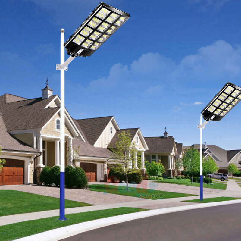 Solar Street Light 1600W Super Bright Dusk to Dawn Pole Sensor+Radar+Remote