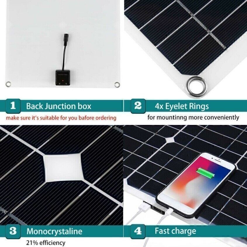 Solar Panel Kit 12V 20/40/60/100A battery Charger Controller Caravan Boat