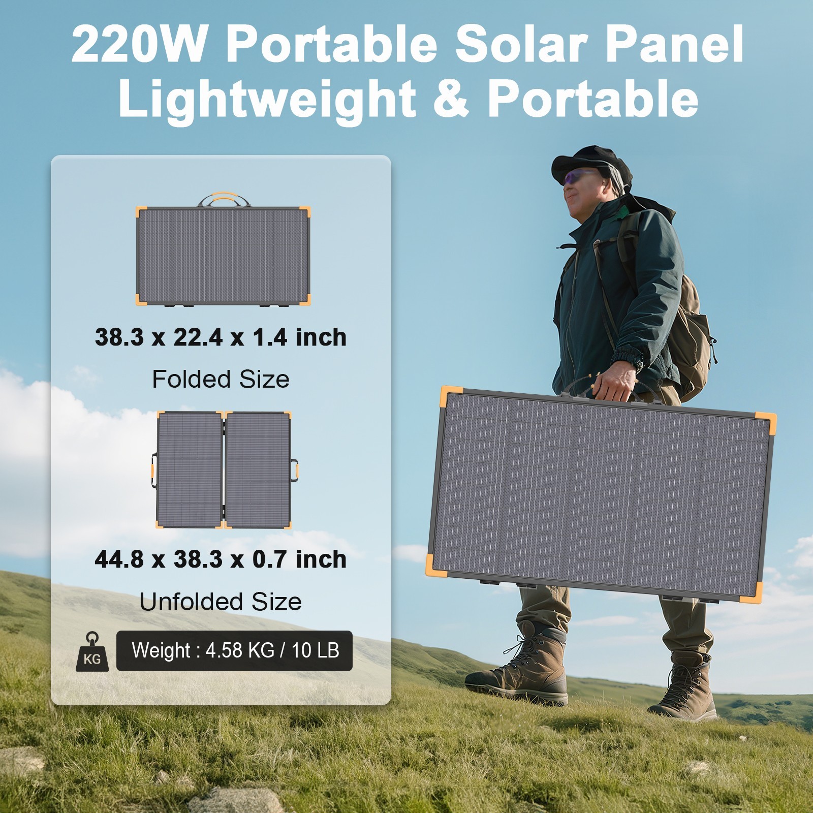 Bifacial Solar Panel 100W 200W for ECOFLOW Portable Power Station DELTA 2