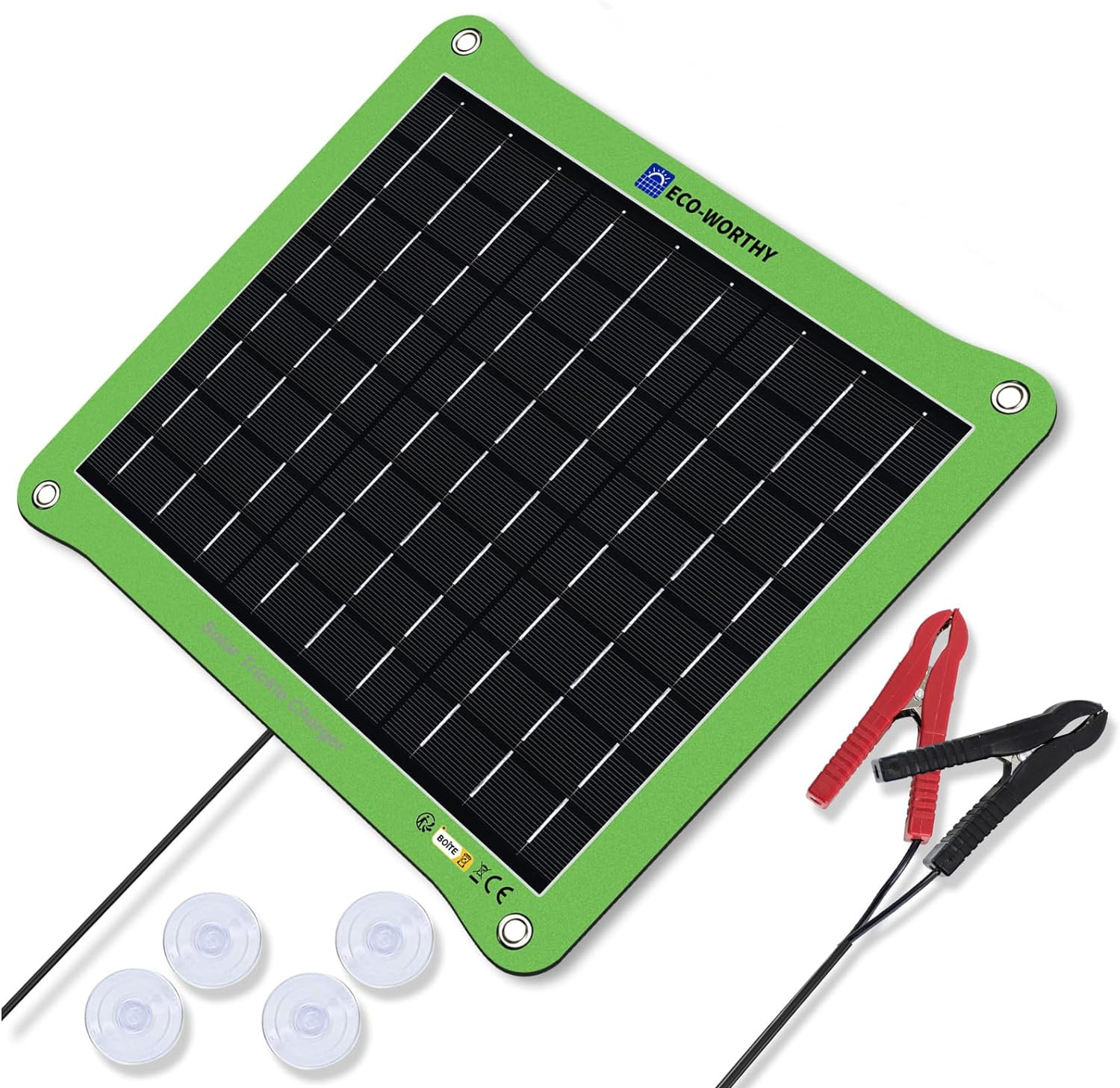 Upgraded 7.5W Solar Car Battery Charger Maintainer 12V Waterproof