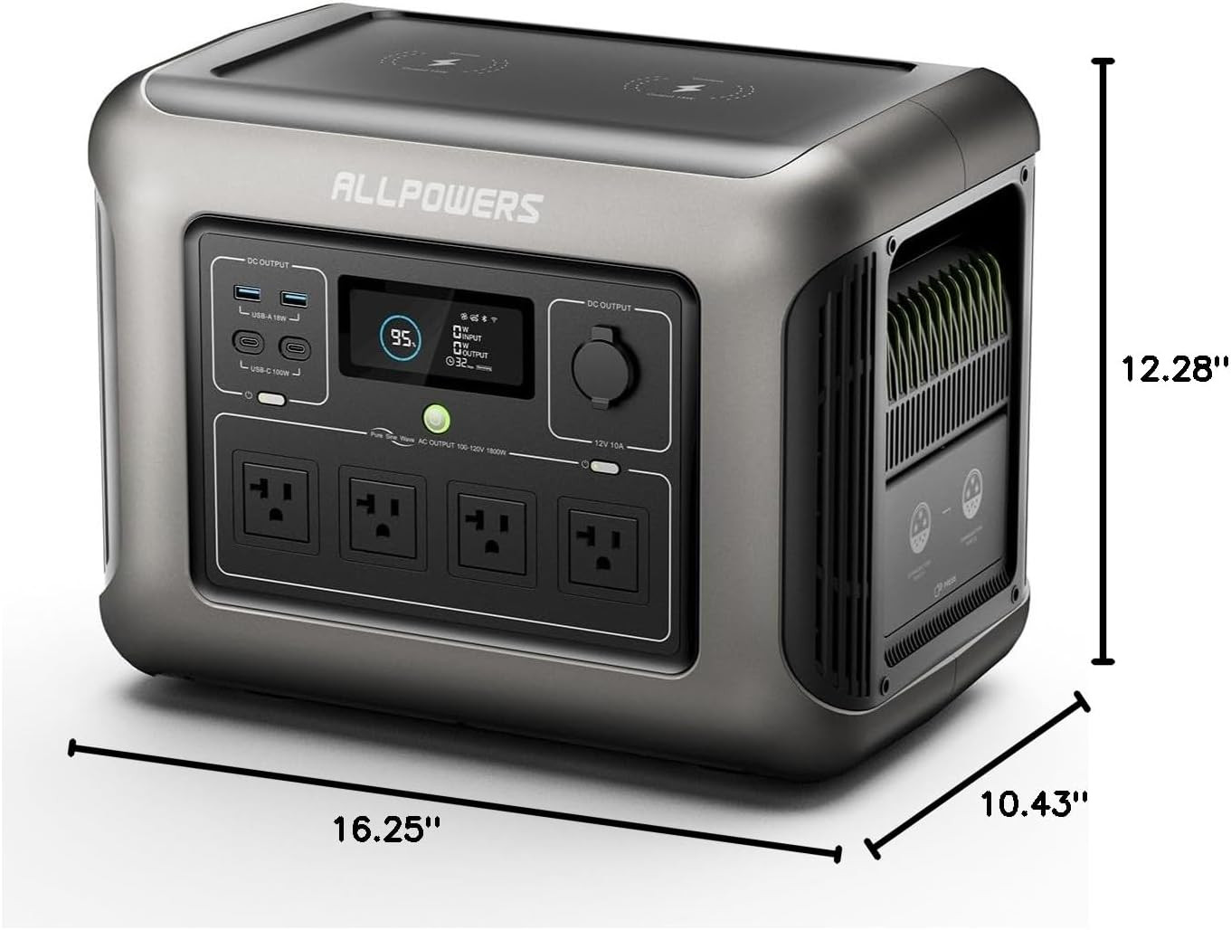 Portable Power Station,1600W/1056Wh Lifepo4 Solar Generator, Solar Power with UP