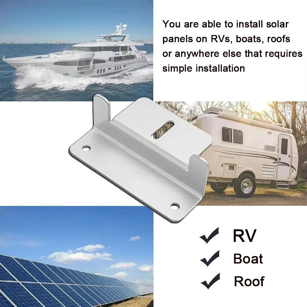 4/8Pcs Solar Photovoltaic Brackets Solar Panel Aluminum Mounting Bracket Kits Ro