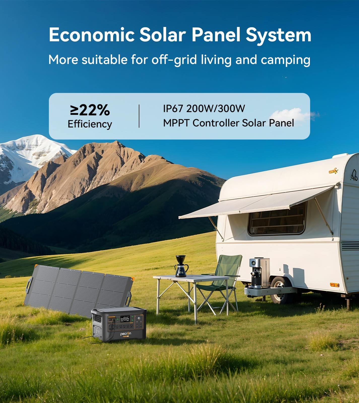 pecron F3000LFP Portable Power Station 3072Wh Solar Generator w/200W Solar Panel