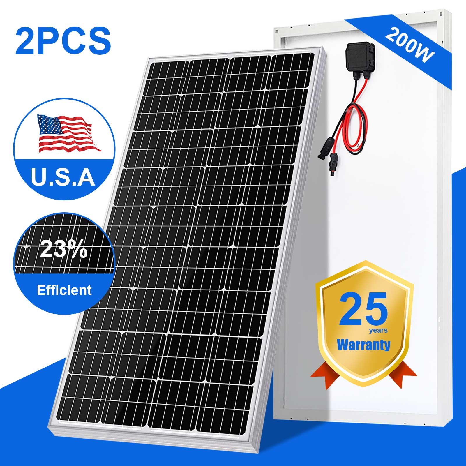 400 Watts Mono Solar Panel 22.8% High Efficiency Module Monocrystalline x 200w