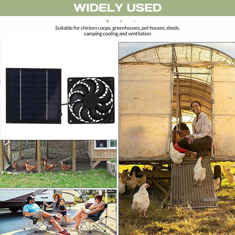 1 Solar Fan for Chicken Coop, Outdoor Exhaust Ventilation Fan for Poultry