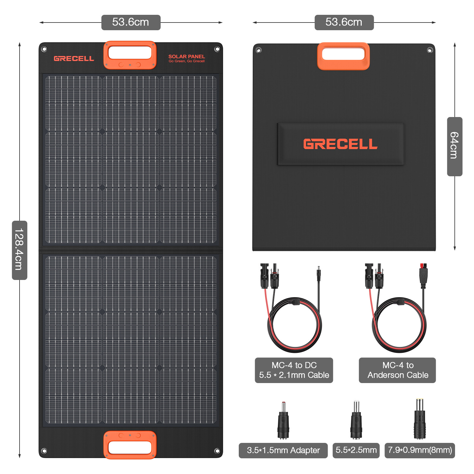 GRECELL Portable 100W 200W Solar Panel Kits Foldable Charger for Solar Battery