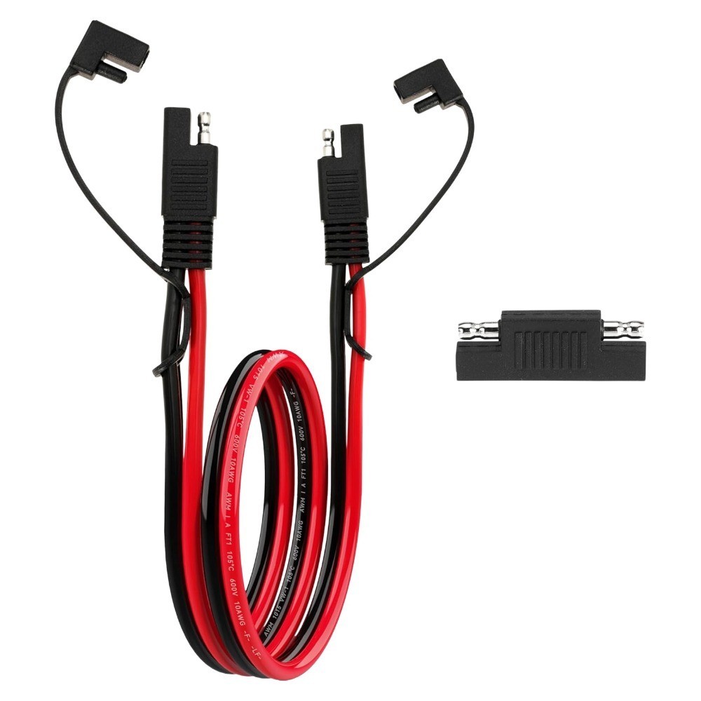 1FT/10FT 10AWG SAE Extension Cable w/Polarity Reverse Adapter for RV Solar Panel