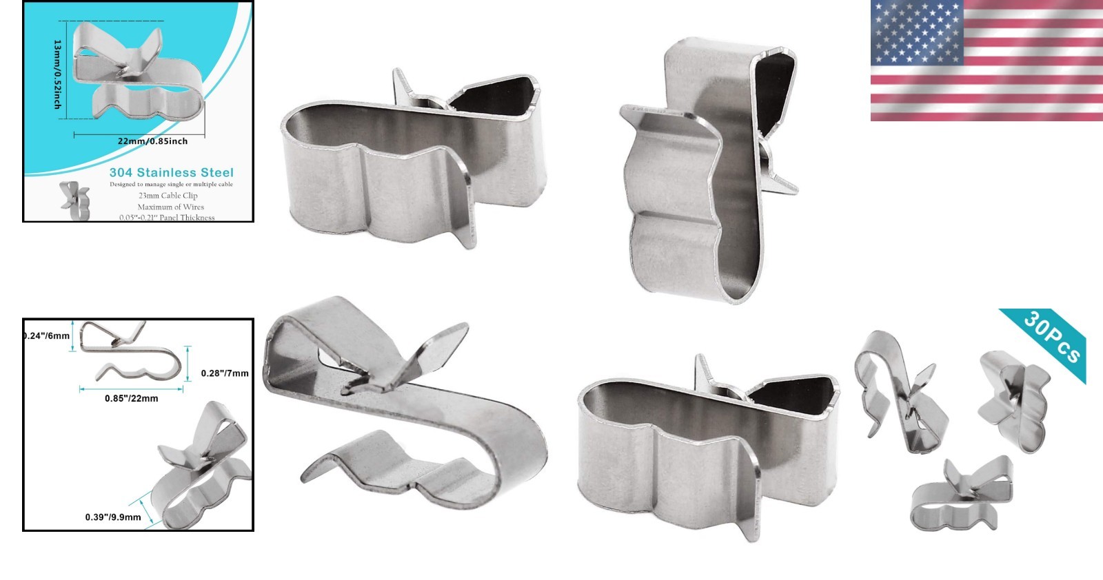 30 High-Quality Solar Wire Clips, Corrosion-Resistant, 0.85″ Length for Easy Use